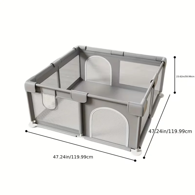 120x120cm puppy playpen with gate, thickened fabric panels and high-strength nylon mesh – view 2