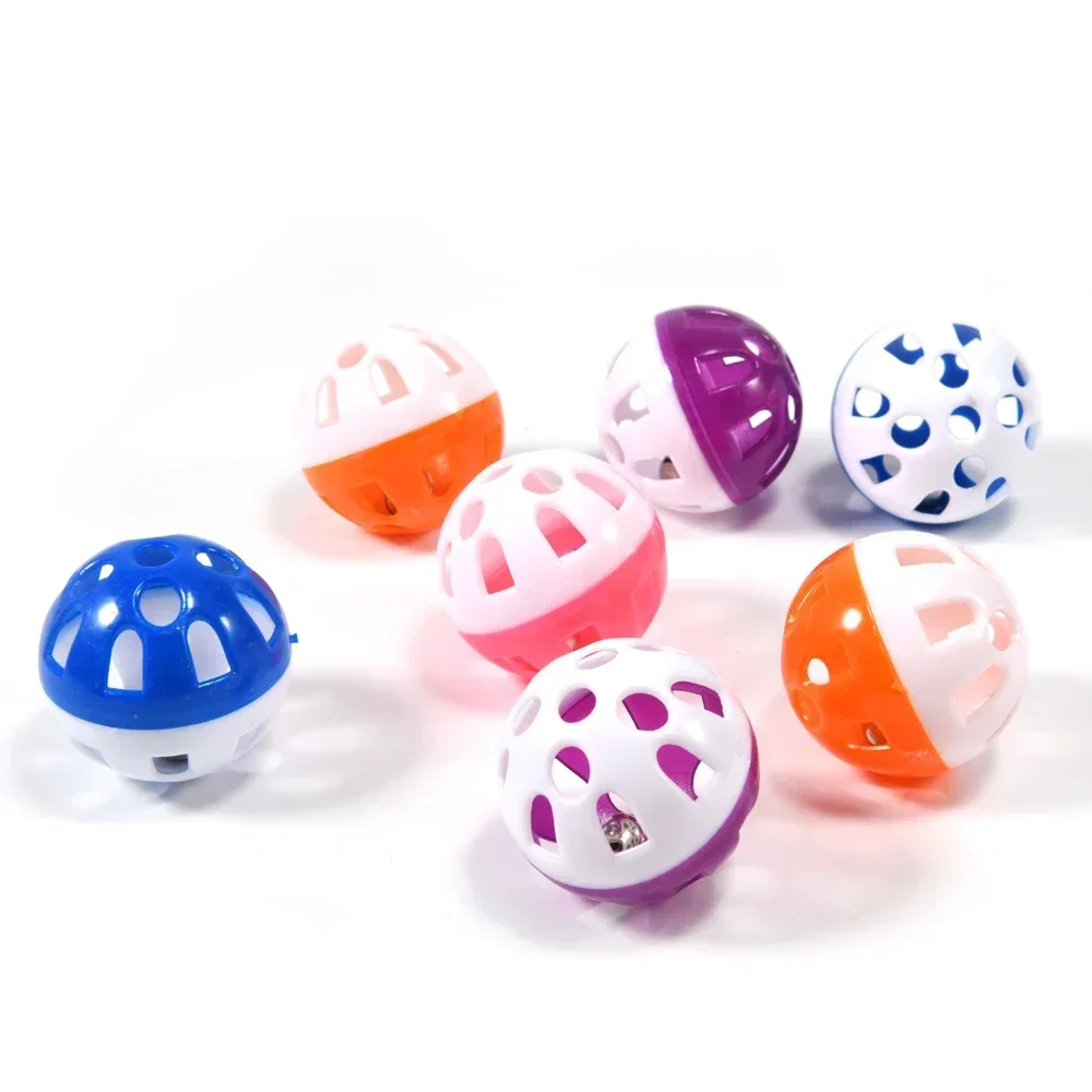 10 colorful hollow rolling bell balls for birds — parakeet cockatiel parrot toy – view 3