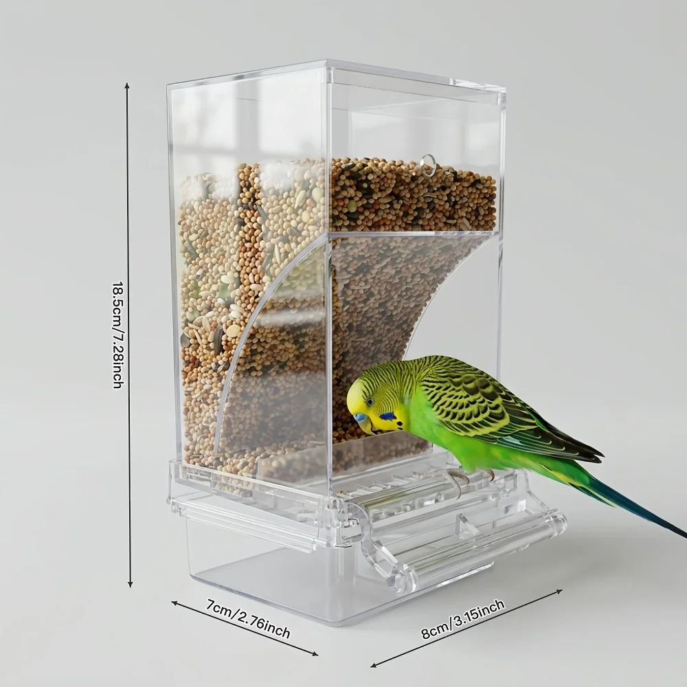 {product_title} - clear acrylic seed dispenser showing transparent reservoir and feed level – view 2
