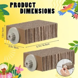 3 Pcs Bird Chew Toys Parrot Perch Cardboard Platform Cage Bird Paw Grinding Stand Parrot Cage Playground Exercise Toys Macaws
