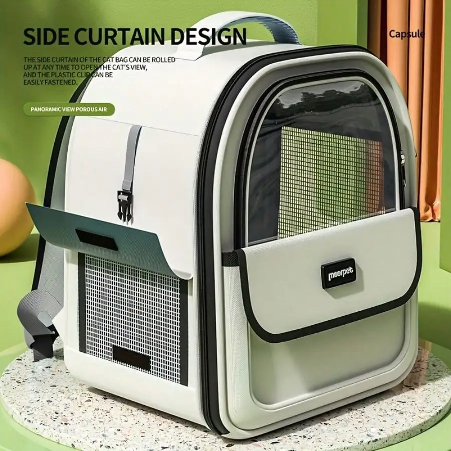 Large transparent space pod pet travel backpack for cats and dogs