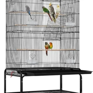 53-inch large bird cage with rolling stand for parakeets and cockatiels
