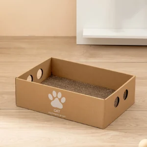 Large corrugated cardboard cat scratching box