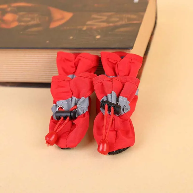 4-pack waterproof dog boots with non-slip sole and reflective strip – view 3