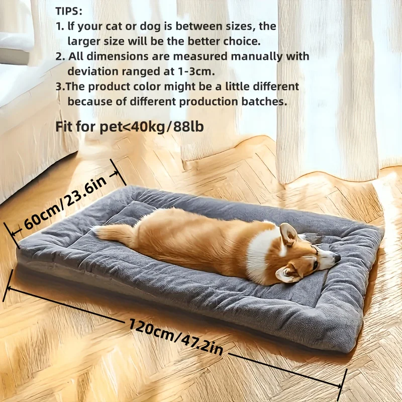 Oversized plush rectangular pet bed for dogs and cats – view 3