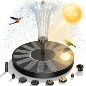 {title} floating in a bird bath with visible spray