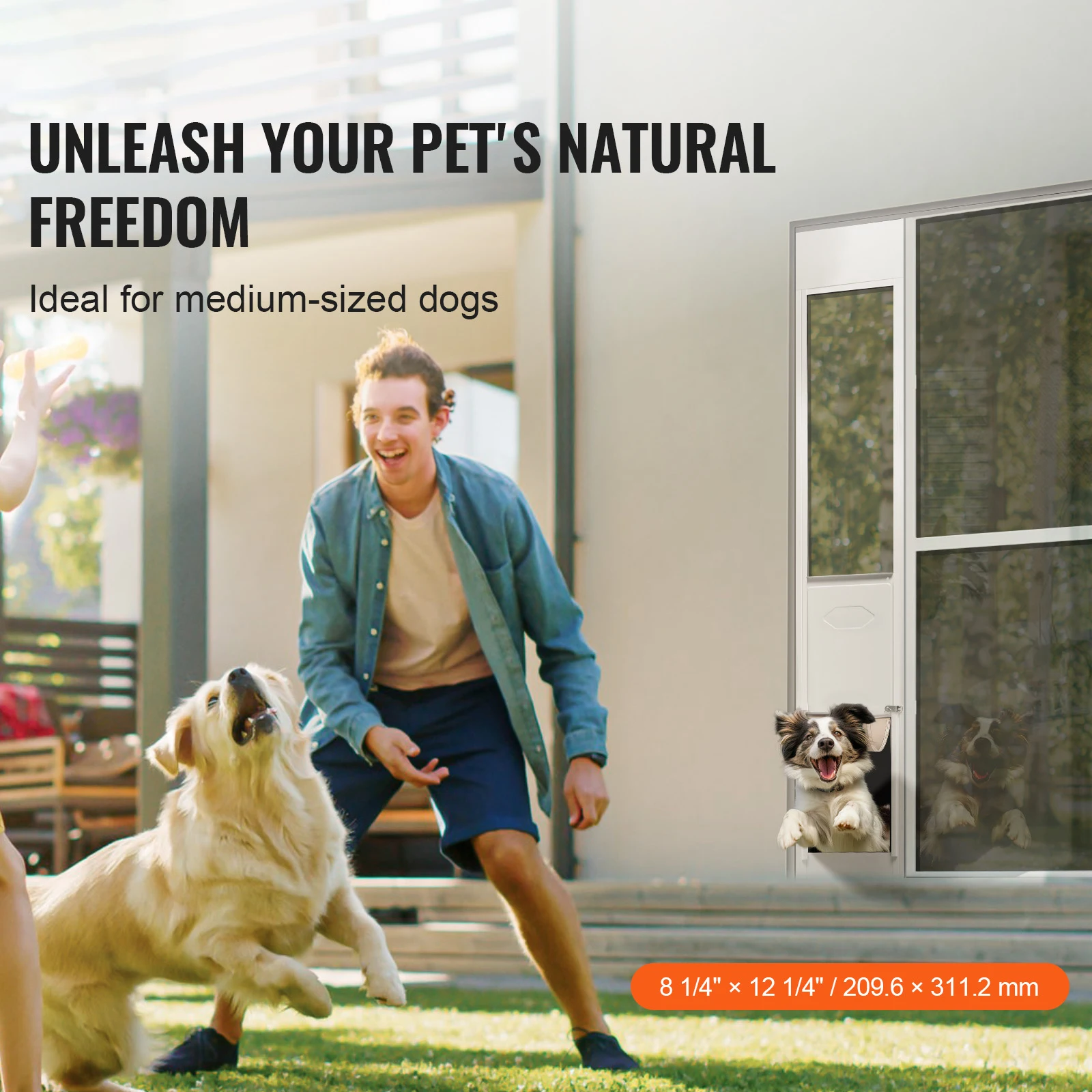 {{title}} installed in a sliding glass door showing aluminum frame and tempered glass panel – view 2