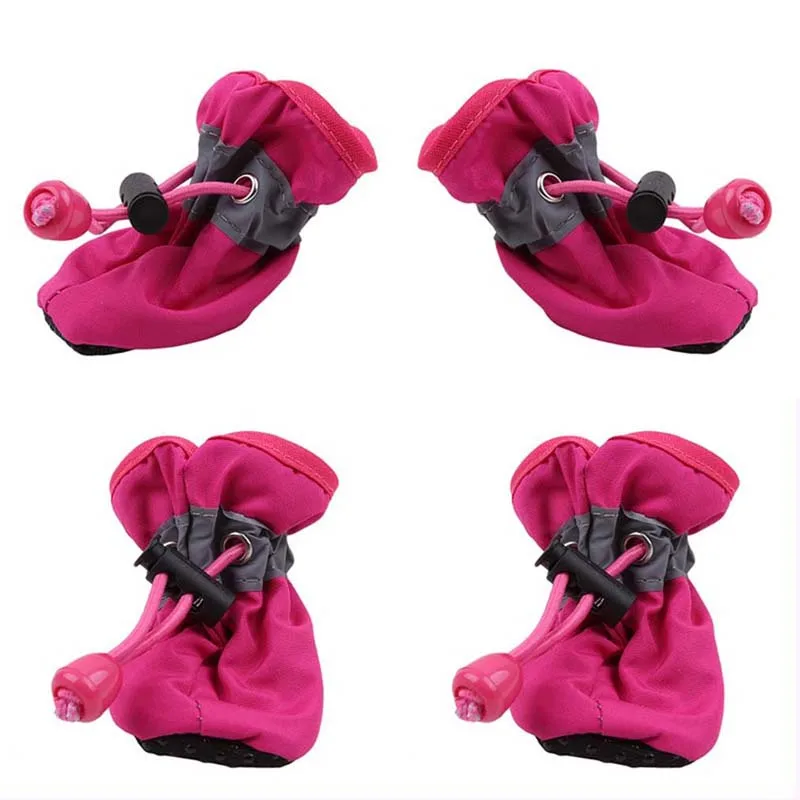 4-pack waterproof dog boots with non-slip sole and reflective strip – view 2