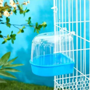 3 Pieces Bird Bath Cage Parakeet Bird Cage Accessories Hanging Bath Box Parrot Bathing Tub With View Cockatiel Conure Canary