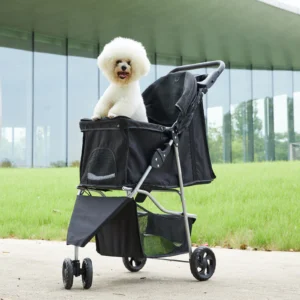 {title} with mesh windows, storage basket and cup holder