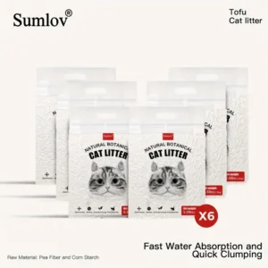 33 lb Sumlov tofu cat litter bag with light botanical branding