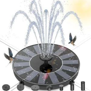 Solar floating water fountain pump for bird baths, ponds and pools
