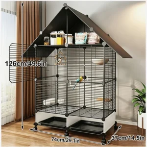 Large wrought-iron bird cage (multi-tier) for Cockatiel, Conure or Budgie