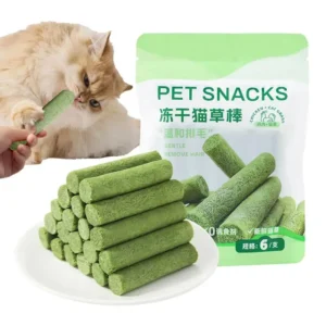Close-up of {title} — cat grass chew stick for teething and hairball aid