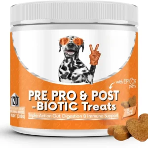 120 Chews Pro Postbiotic Digestive Treats for Dogs Soft Chews To Gut Health Sensitive Tums Loose Stools Smelly Itchy Ears Great