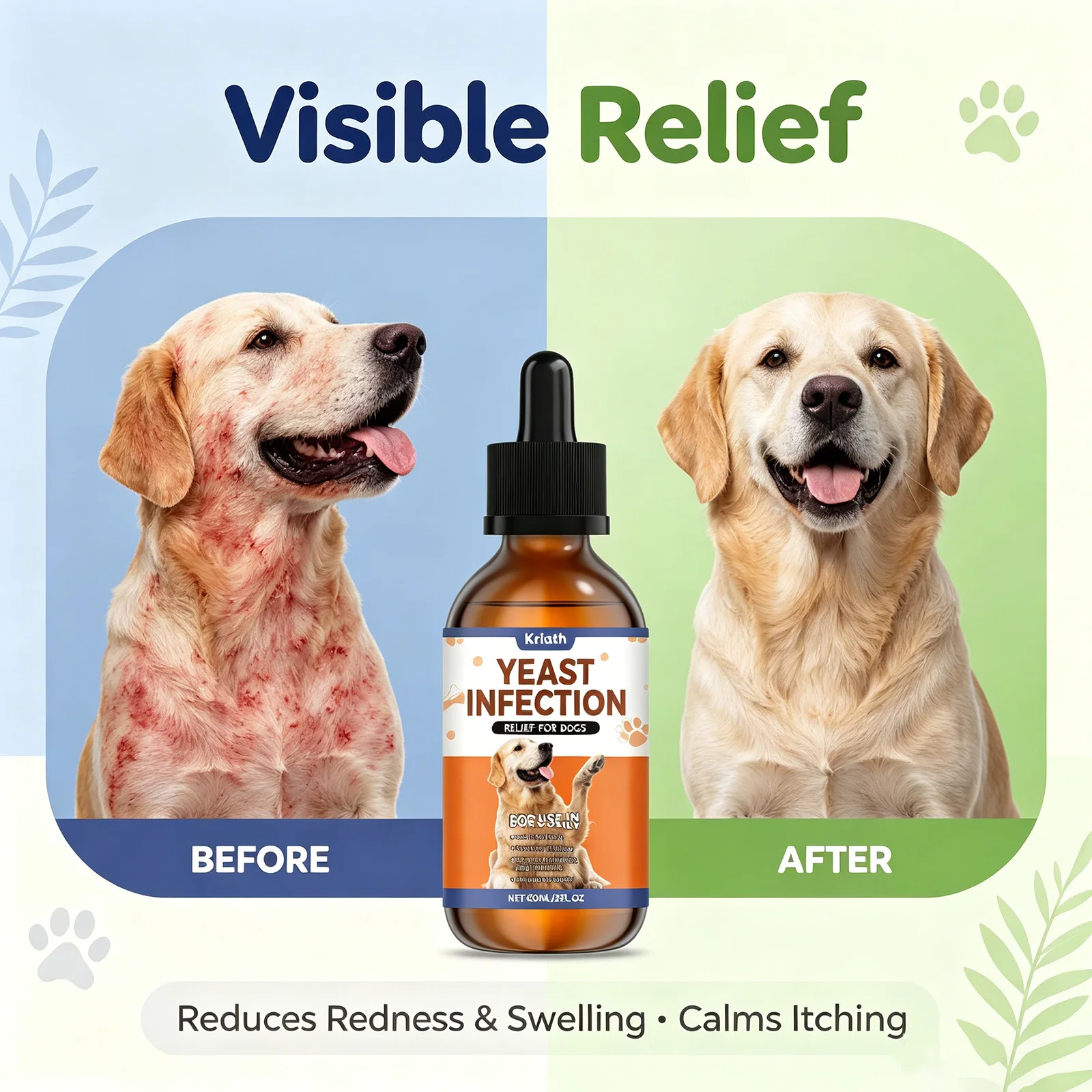 Dog Herbal Drops 60ml bottle on white background