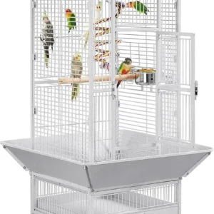 Large Bird Cage with Play Top, 61-Inch Tall Aviary for Cockatiel, Parrot, Conure, Lovebird, Budgie, Finch