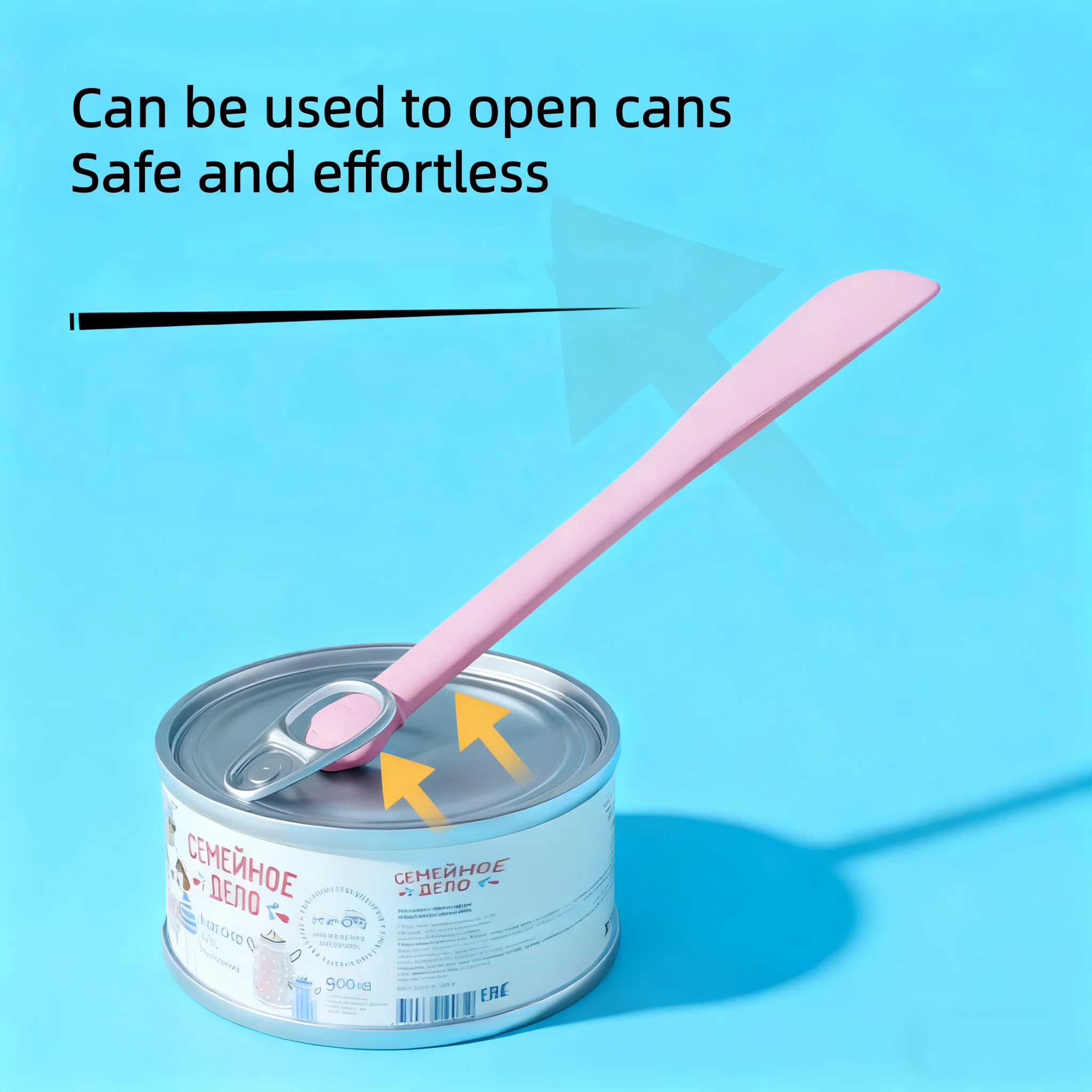 {title} — long-handled can scoop and lid opener next to an opened can of wet cat food – view 3