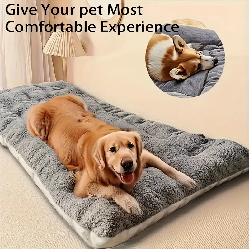 Oversized plush rectangular pet bed for dogs and cats – view 2
