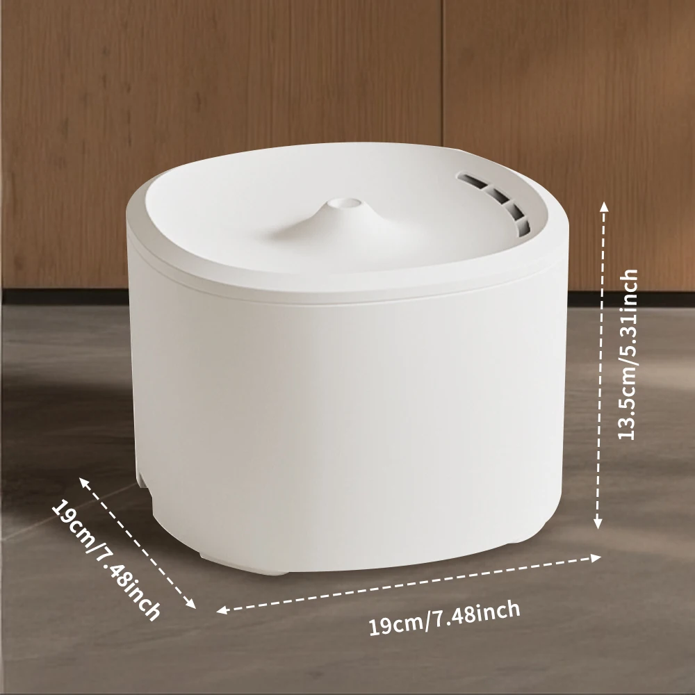 3L USB pet water fountain on floor — quiet indoor fountain for cats and small dogs – view 3
