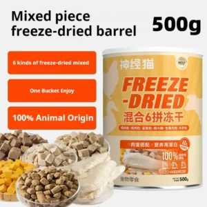 500g can of freeze-dried chicken dog treats (liver & breast) — 100% meat, suitable for all breeds