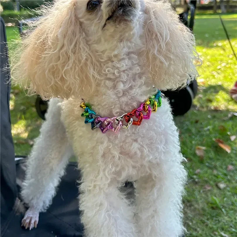Adjustable chain-style dog collar for small to medium breeds - {color} - SKU SHR-AE-3256812580489077 – view 2